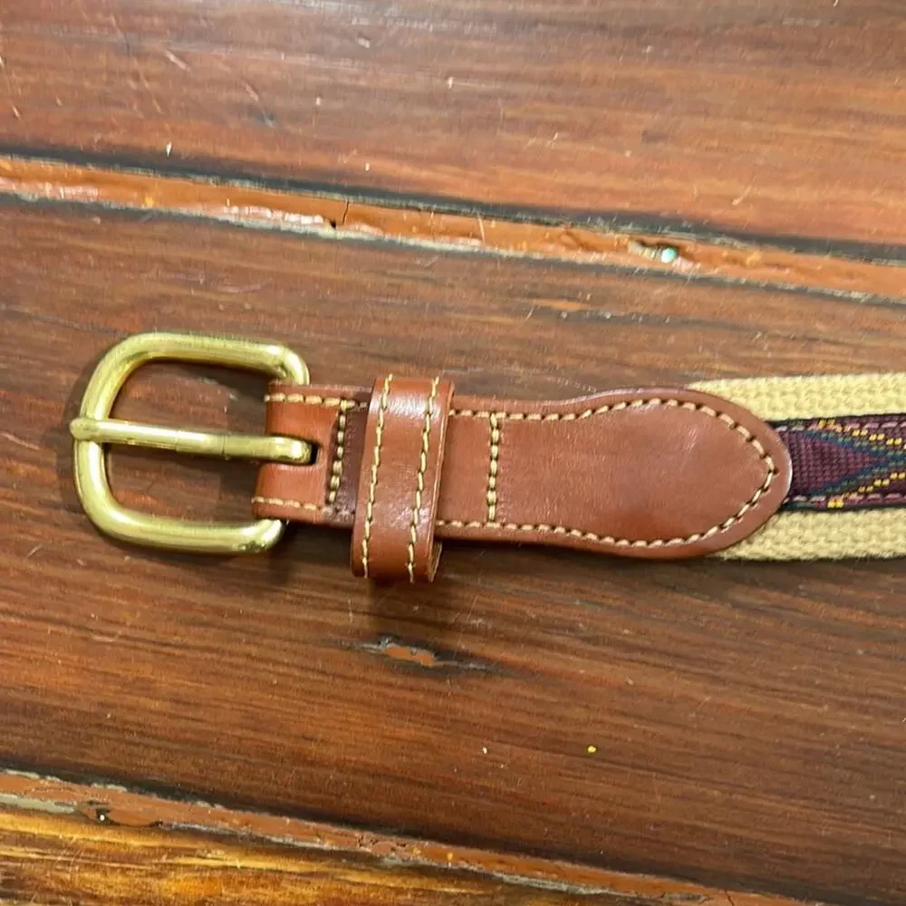 Bonobos leather detail woven boho southwestern belt sz 42